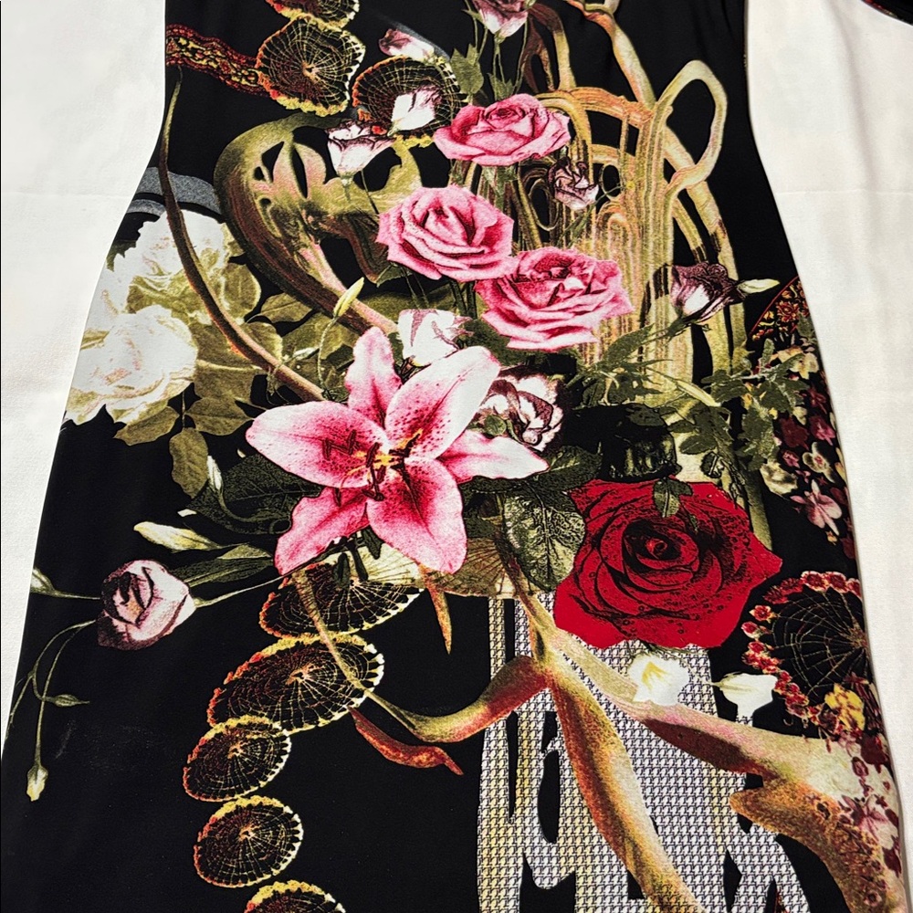 Joseph Ribkoff Black Dress with Floral Design - Picture 10 of 10